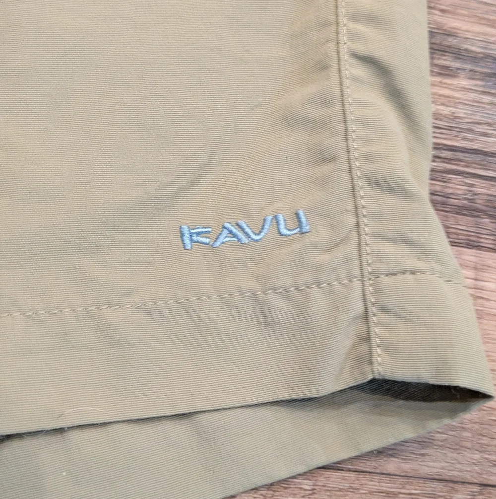 KAVU Men's Belted Hiking River Shorts Outdoor Hiking Casual Tan Quick Dry Sz XL